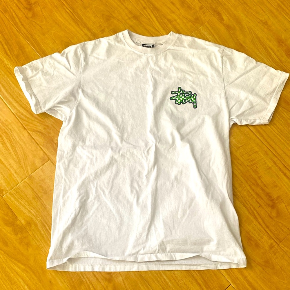 Stussy green neon checker size medium